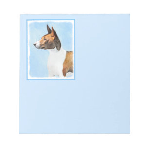 Basenji Painting - Cute Original Art Notepad