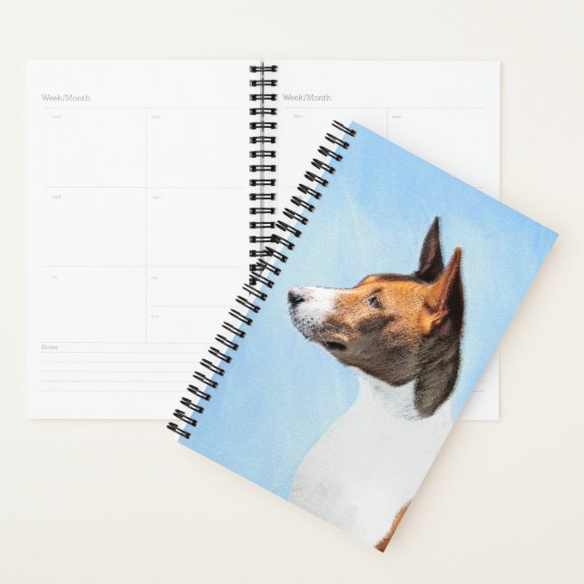 Basenji Painting - Cute Original Art Planner (Display)