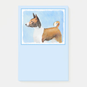 Basenji Painting - Cute Original Art Post-it Notes