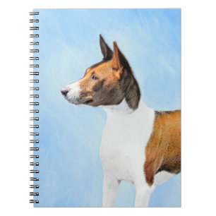 Basenji Painting - Cute Original Art Spiral Notebook