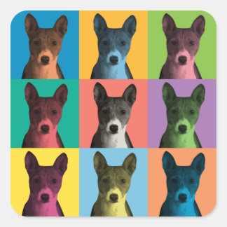 Basenji Pop-Art Stickers