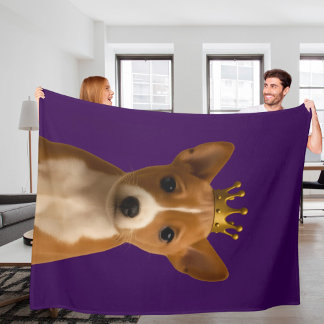 Basenji Puppy in Gold Crown Cute Fleece Blanket