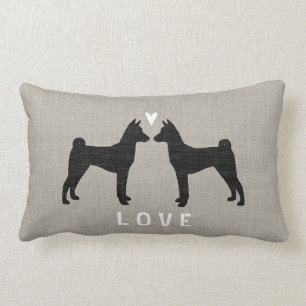 Basenji Silhouettes Love Lumbar Cushion