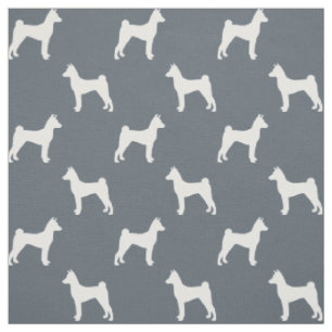 Basenji Silhouettes Pattern Fabric