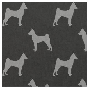 Basenji Silhouettes Pattern Fabric