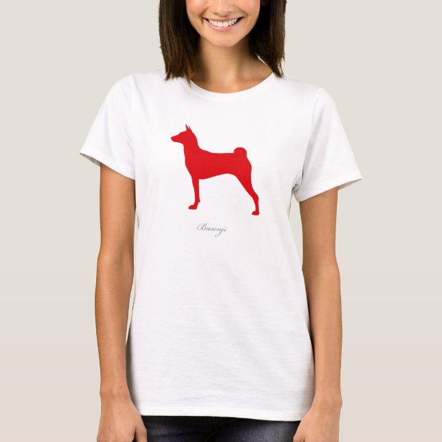 Basenji T-shirt (red silhouette) (Front)