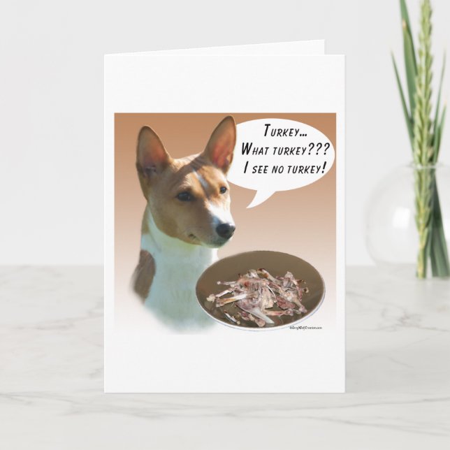 Basenji Turkey Holiday Card (Front)