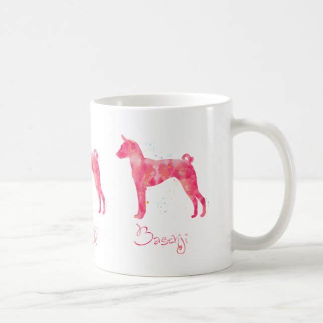 Basenji Watercolor Coffee Mug (Right)