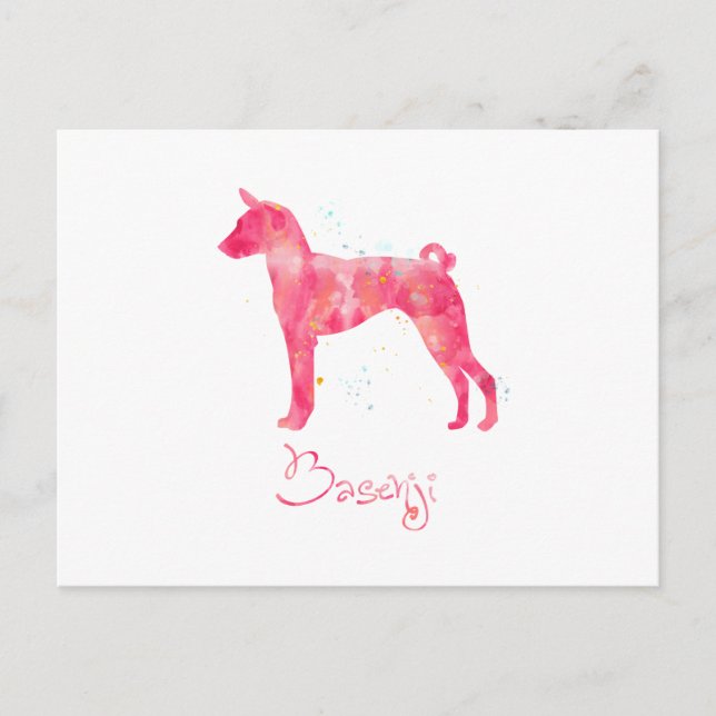 Basenji Watercolor Postcard (Front)