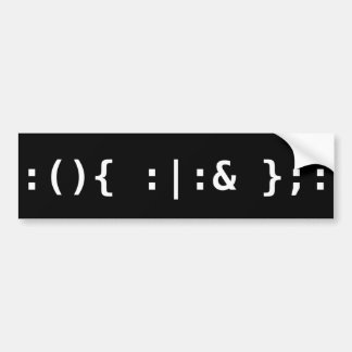 Bash Fork Bomb Command Line Hacker White Text Bumper Sticker