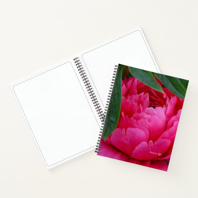 Bashful Pink Peony Notebook (Inside)