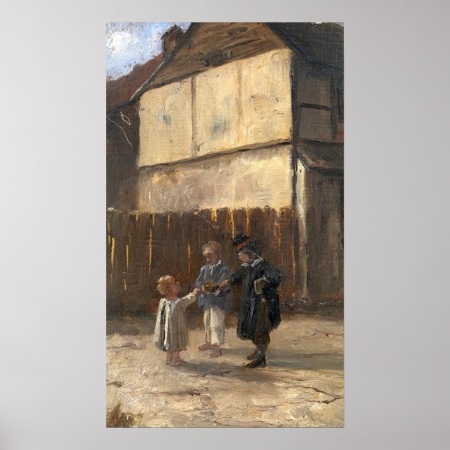 Bashkirtseff - Boys In A Yard Poster (Front)