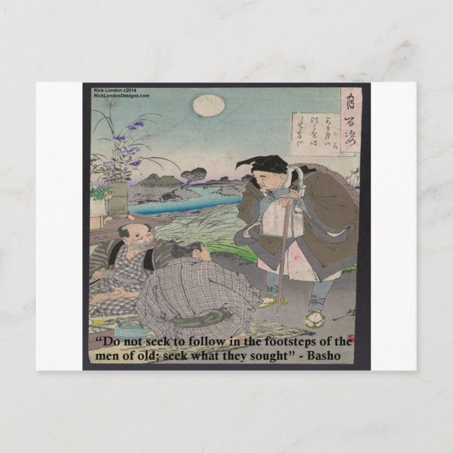 Basho & Famous Quote Postcard (Front)