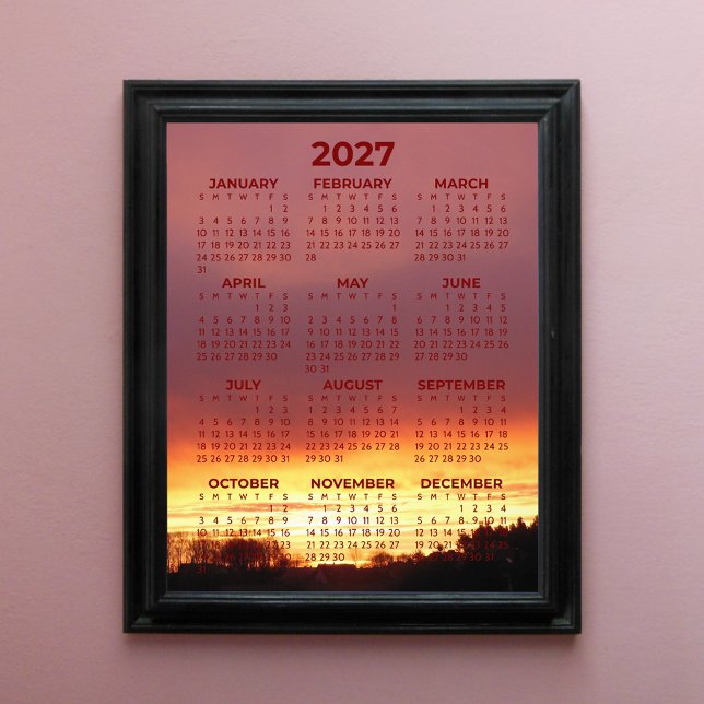Basic 2027 Calendar Full Year View with Photo Print (Creator Uploaded)