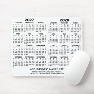Basic 2 Year Calendar 2027 2028 year view Business Mouse Pad
