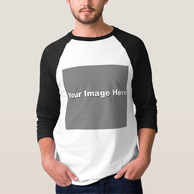 Basic 3/4 Sleeve Raglan Template T-Shirt (Front)