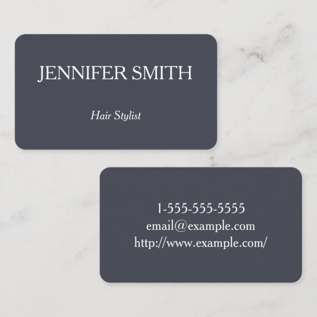 Basic and Clean Hair Stylist Business Card (Front/Back)