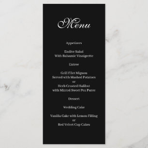 Basic and Elegant black and white Menu