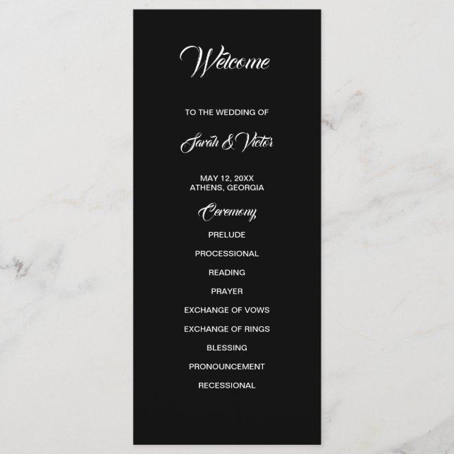 Basic and Elegant double side program card  (Front)