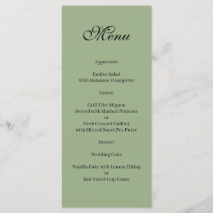 Basic and Elegant green and white Menu