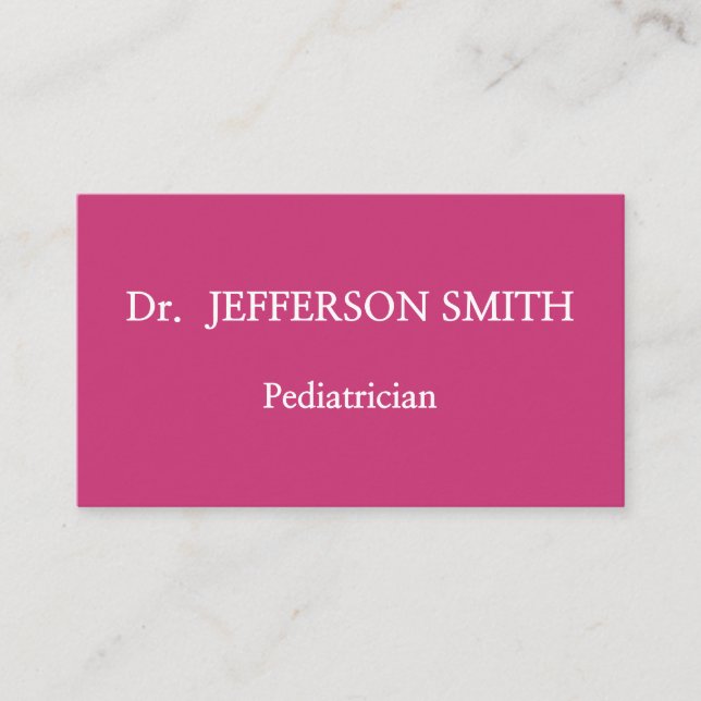 Basic and Elegant Paediatrician Business Card (Front)