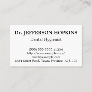 Basic and Plain Dental Hygienist Business Card