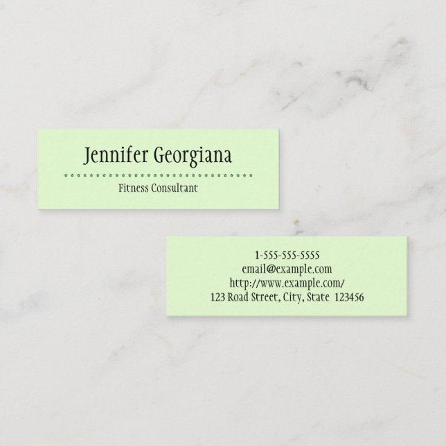 Basic and Plain Fitness Consultant Business Card (Front/Back)