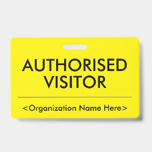 Basic "AUTHORISED VISITOR" Badge ID Badge