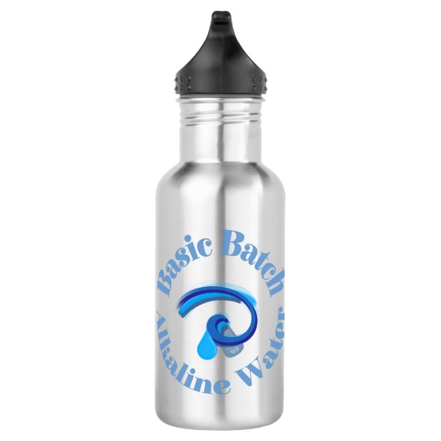 Basic Batch Alkaline Water graphic logo 532 Ml Water Bottle (Right)