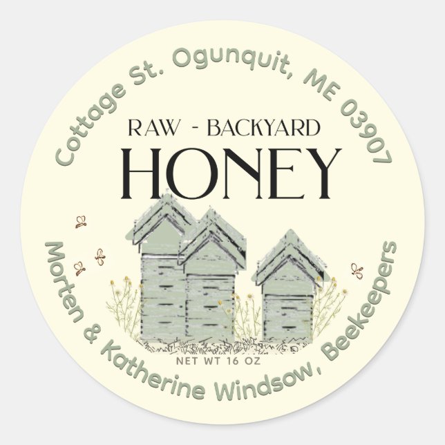Basic Beekeeper's Backyard Hives Label (Front)