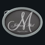 Basic Black Fabulous Wedding Monogram Great Value Oval Belt Buckle<br><div class="desc">Basic Black 3d Monogram. Check out this 3d Monogram Basic Black design.Gothic black look for your wedding party. Monograms,  text and bride and groom names are easy to change to suit your needs. All artwork and images ©nuptial.</div>