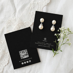 Basic Black Jewellery Display Template Logo TMF26 Business Card