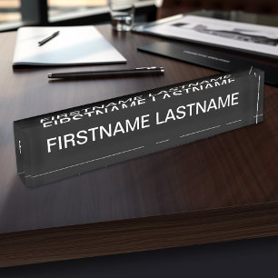 Basic Black with White Name Nameplate