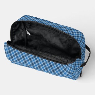 Basic Blue/Baby Blue Gingham Diagonal Plaid Dopp Kit