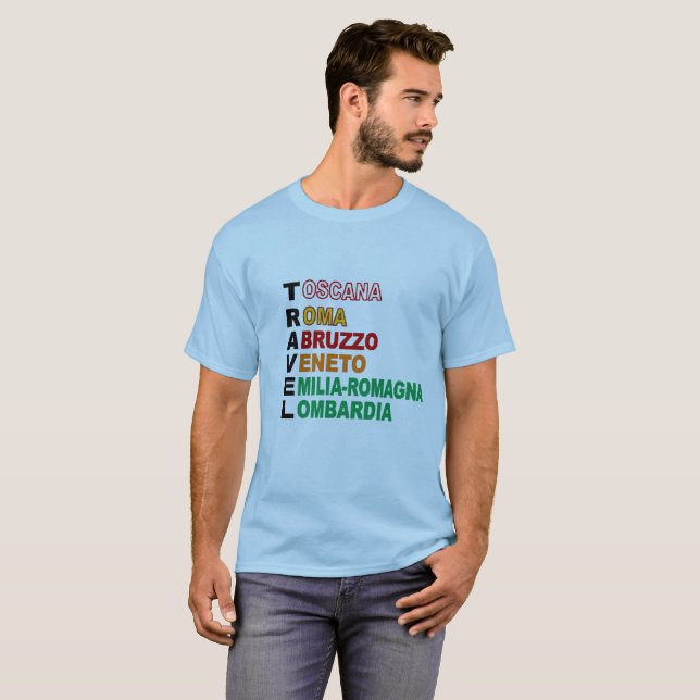 Basic Blue Shirt TRAVEL ITALY (Front Full)