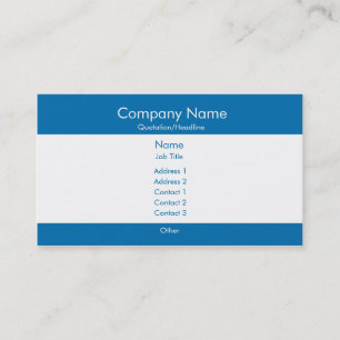 Basic Blue & White Business Card
