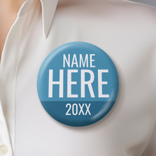 Basic Blue White Custom Campaign Design 3 Cm Round Badge