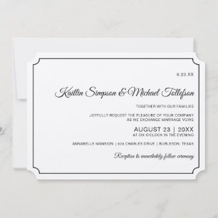 Basic Border Elegant Wedding Invitations (Kraft)