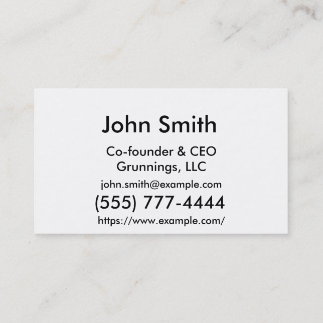 Basic Business Card (Back)