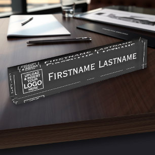 Basic Business Design with Logo and Full Name Nameplate