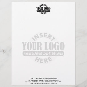 Basic Business Logo Centered with WATERMARK Custom Letterhead