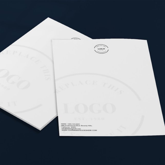 Basic business logo letterhead watermark (Letterhead with faux watermark logo)