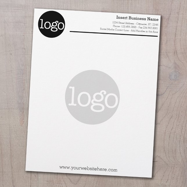 Basic Business Office Logo with Watermark Letterhead (Creator Uploaded)