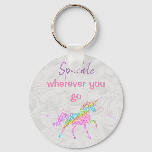 Basic Button Keychain - Unicorn (Front)