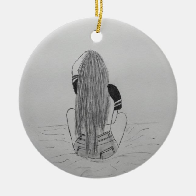 Basic Chick Ceramic Tree Decoration (Front)