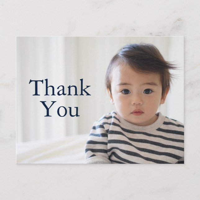 Basic Child's Birthday Photo Thank You  Postcard (Front)