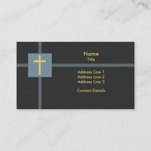 Basic Christian Cross Golden Ratio Yellow Blue Business Card