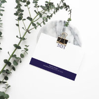 Basic Clean Initials White Dark Blue
