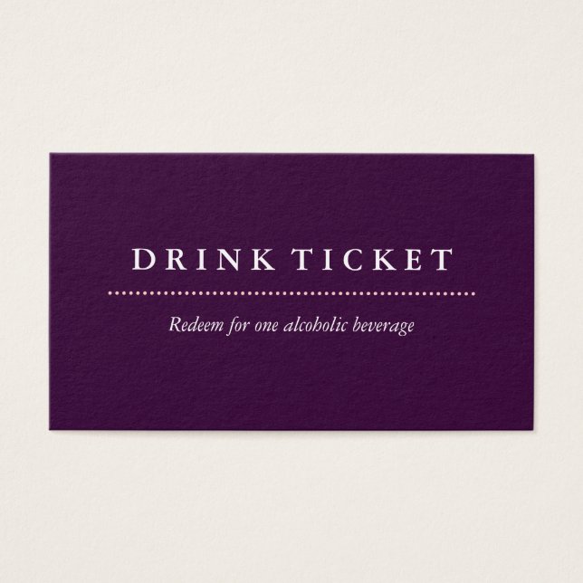 Basic Clean Plum Drink Ticket (Front)