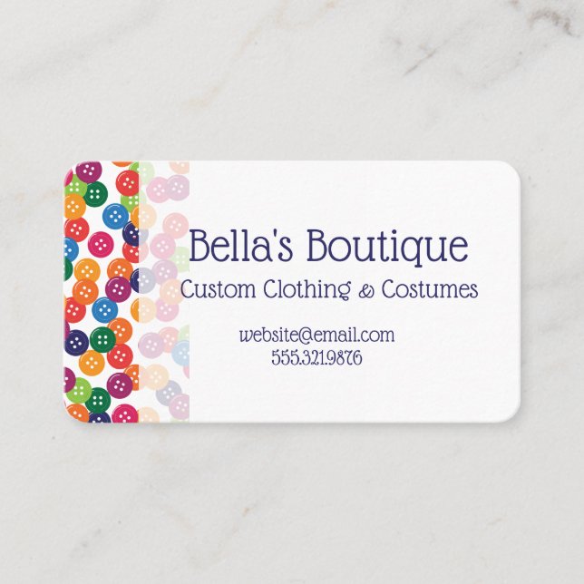 Basic Colour Buttons Business Card (Front)